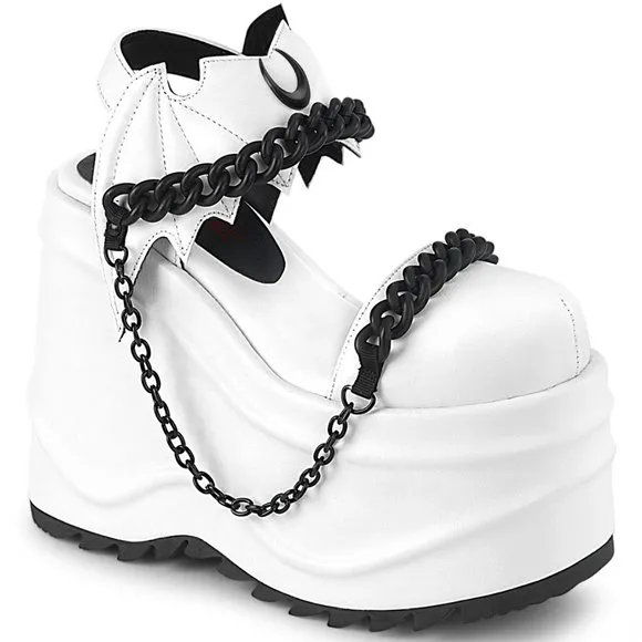 Gothic Bat Wedge Platform Shoes