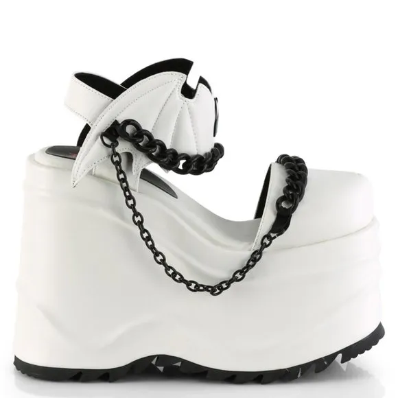 Gothic Bat Wedge Platform Shoes