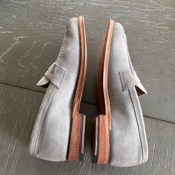 GRENSON Shoes Gray Suede Leather Penny Loafers Women’s Size 37