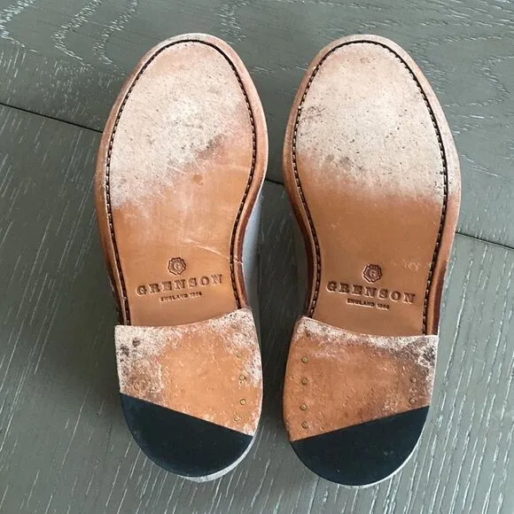 GRENSON Shoes Gray Suede Leather Penny Loafers Women’s Size 37
