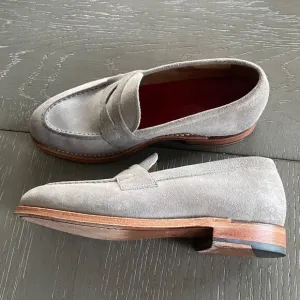 GRENSON Shoes Gray Suede Leather Penny Loafers Women’s Size 37