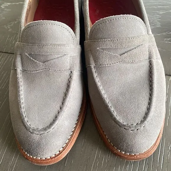 GRENSON Shoes Gray Suede Leather Penny Loafers Women’s Size 37