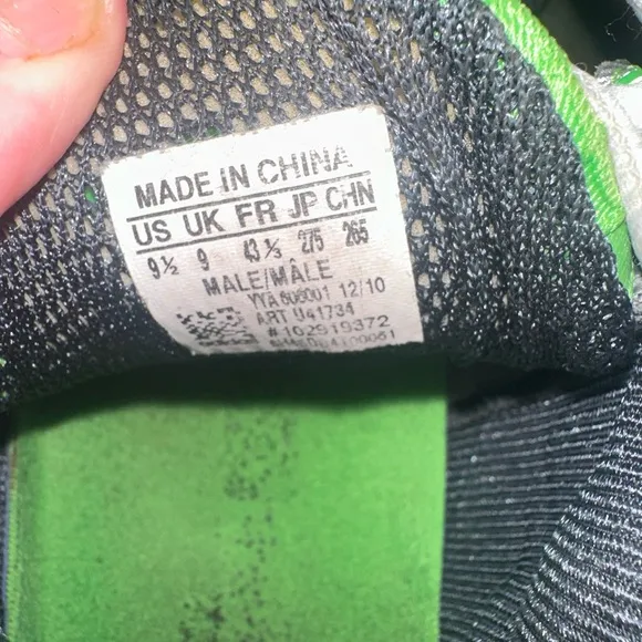Grey and Green Athletic Shoes