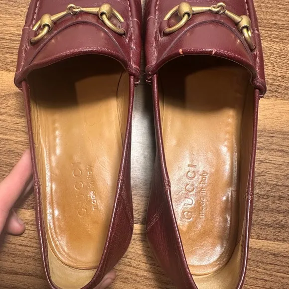 Gucci  Mens Horsebit Rosso Bright Bordeaux  Loafer Size 8,5