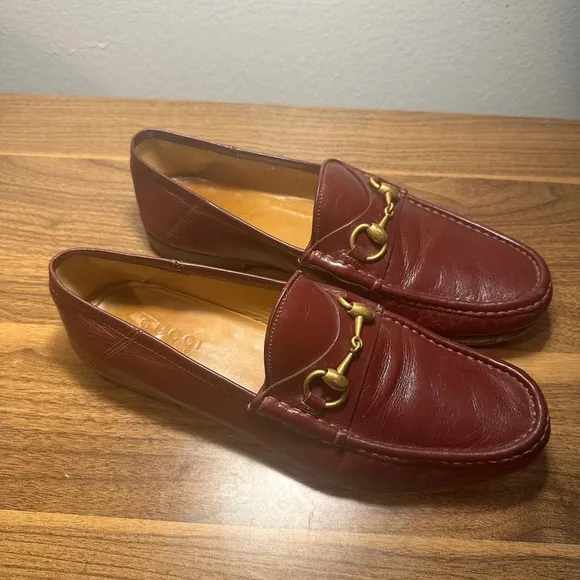 Gucci  Mens Horsebit Rosso Bright Bordeaux  Loafer Size 8,5