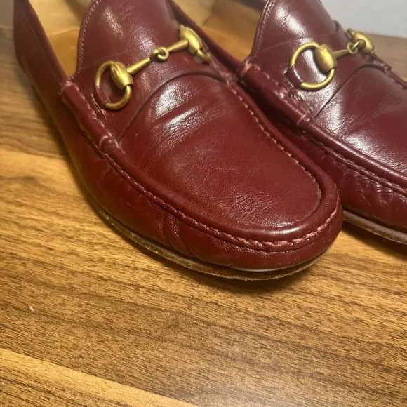 Gucci  Mens Horsebit Rosso Bright Bordeaux  Loafer Size 8,5