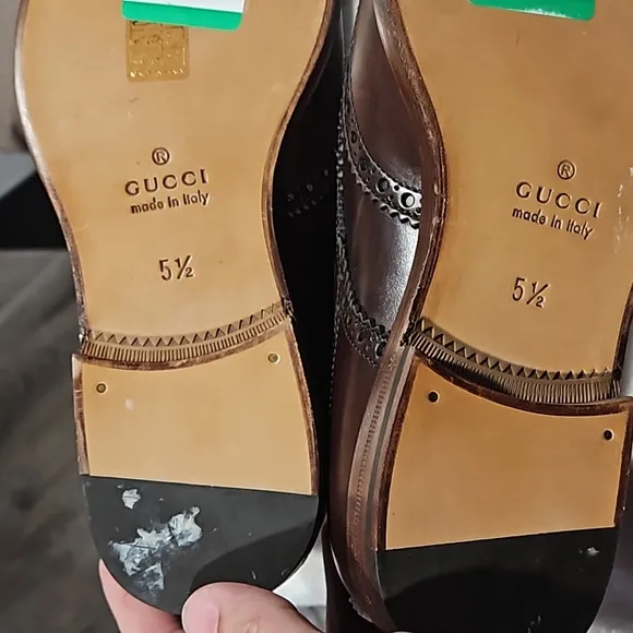 Gucci monk strap shoe brown. Size 5.5