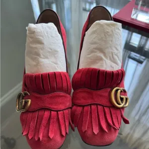 Gucci Women's Red Suede Loafers
