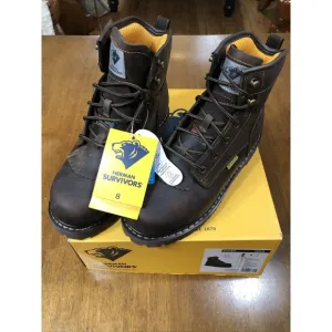 HERMAN SURVIVORS - SIZE:  8 - Dover Waterproof 6&quot; Steel Toe Work Boots