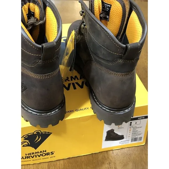 HERMAN SURVIVORS - SIZE:  8 - Dover Waterproof 6&quot; Steel Toe Work Boots