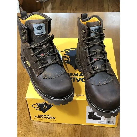 HERMAN SURVIVORS - SIZE:  8 - Dover Waterproof 6&quot; Steel Toe Work Boots