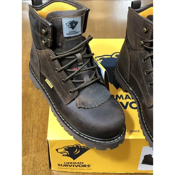 HERMAN SURVIVORS - SIZE:  8 - Dover Waterproof 6&quot; Steel Toe Work Boots