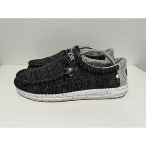 Hey Dude Mens Wally Stretch Shoes Sz 12 Meteorite Black Slip On Casual Sneaker