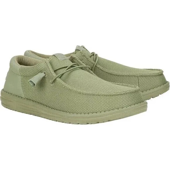 Hey Dude Wally Funk Mono 40011-337 Men's Olive Green Slip-On Casual Shoes NR9885