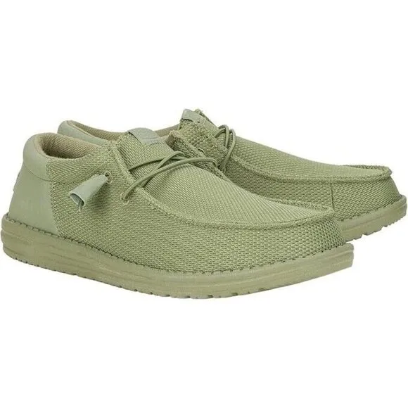 Hey Dude Wally Funk Mono 40011-337 Men's Olive Green Slip-On Casual Shoes NR9885