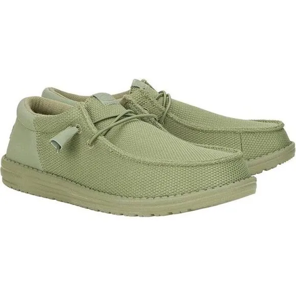 Hey Dude Wally Funk Mono 40011-337 Men's Olive Green Slip-On Casual Shoes NR9885
