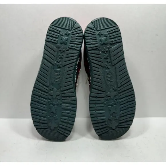Hey Dude Wally Holiday Cheers Green Red Multi Shoes Men’s Size 9 Slip On