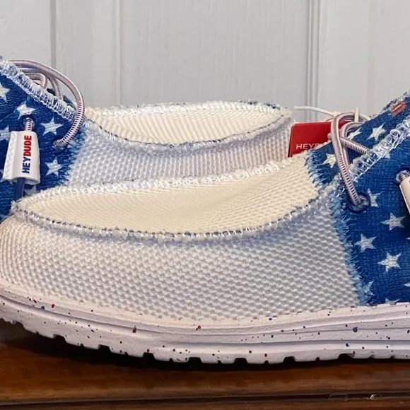 Hey Dude Wally Sox Tri America USA Patriotic Slip On Shoes Men S 8 9, 11, 13 NEW