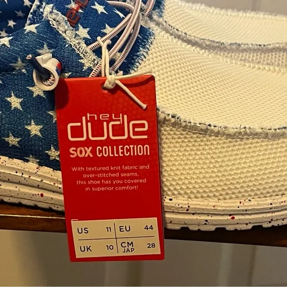 Hey Dude Wally Sox Tri America USA Patriotic Slip On Shoes Men S 8 9, 11, 13 NEW