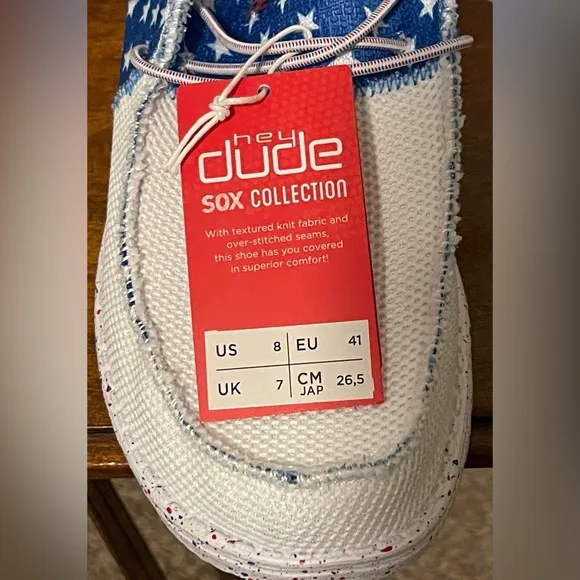 Hey Dude Wally Sox Tri America USA Patriotic Slip On Shoes Men S 8 9, 11, 13 NEW