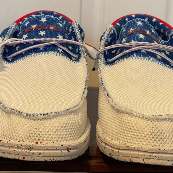 Hey Dude Wally Sox Tri America USA Patriotic Slip On Shoes Men S 8 9, 11, 13 NEW
