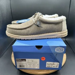Hey Dude Wally Warmth Knit Mens Size 14 Slip On Shoes Beige White Sneakers NEW