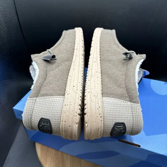 Hey Dude Wally Warmth Knit Mens Size 14 Slip On Shoes Beige White Sneakers NEW