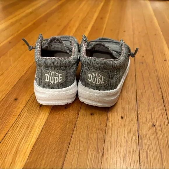 Hey Dude Wally Toddler Blend Linen Grey Slip On Shoes NWOT.