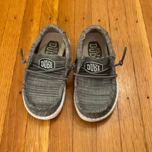 Hey Dude Wally Toddler Blend Linen Grey Slip On Shoes NWOT.