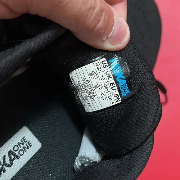 Hoka Black and White Athletic Shoes