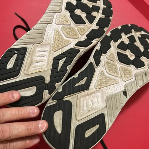 Hoka Black and White Athletic Shoes