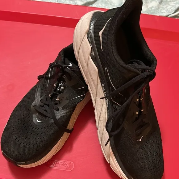 Hoka Black and White Athletic Shoes