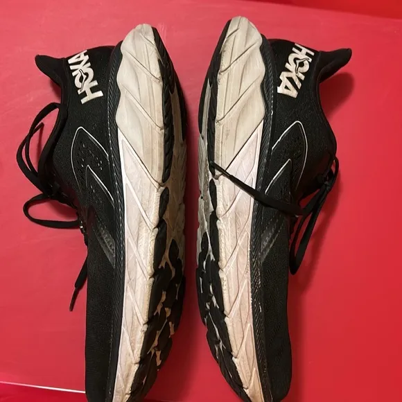Hoka Black and White Athletic Shoes
