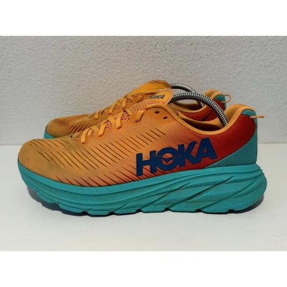 Hoka One Mens Rincon 3 Orange Running Shoes Sz 10.5 D Active Sneakers 1119395