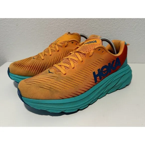 Hoka One Mens Rincon 3 Orange Running Shoes Sz 10.5 D Active Sneakers 1119395