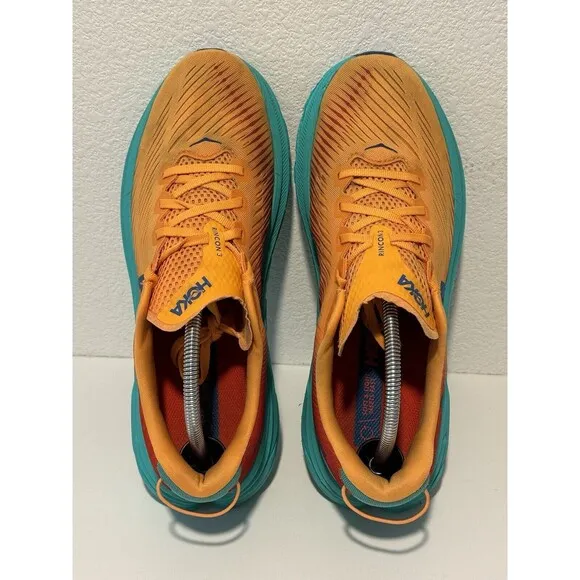 Hoka One Mens Rincon 3 Orange Running Shoes Sz 10.5 D Active Sneakers 1119395