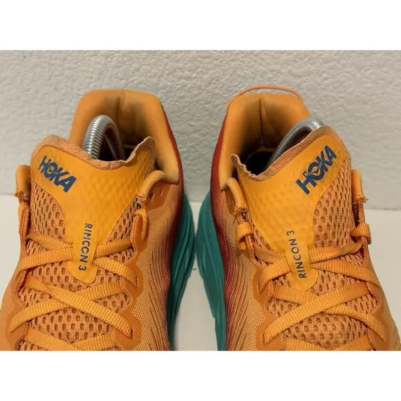 Hoka One Mens Rincon 3 Orange Running Shoes Sz 10.5 D Active Sneakers 1119395