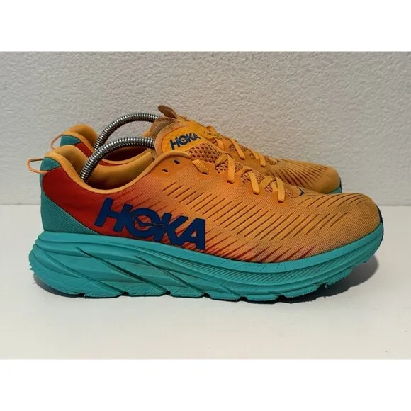 Hoka One Mens Rincon 3 Orange Running Shoes Sz 10.5 D Active Sneakers 1119395