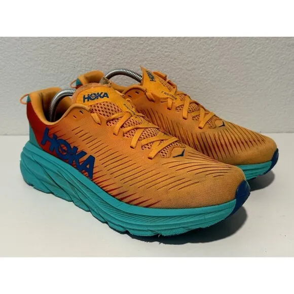 Hoka One Mens Rincon 3 Orange Running Shoes Sz 10.5 D Active Sneakers 1119395
