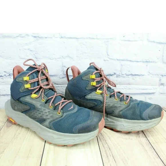 Hoka One One Anacapa 2 Gray Nylon Gore-tex Hiking Trail Sneaker Shoes Size 10 D
