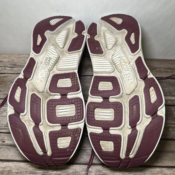 Hoka One One Bondi 6 Running Shoes Womens Size 11 D Wide Purple Orange Athletic