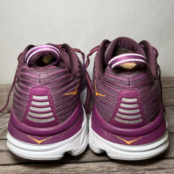 Hoka One One Bondi 6 Running Shoes Womens Size 11 D Wide Purple Orange Athletic