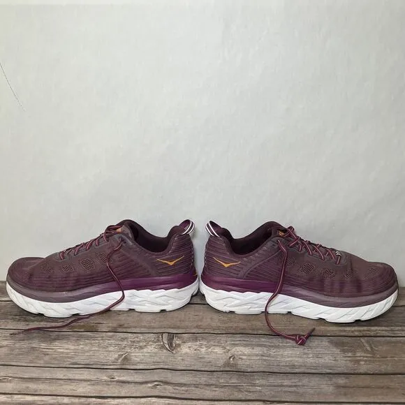 Hoka One One Bondi 6 Running Shoes Womens Size 11 D Wide Purple Orange Athletic