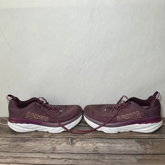 Hoka One One Bondi 6 Running Shoes Womens Size 11 D Wide Purple Orange Athletic