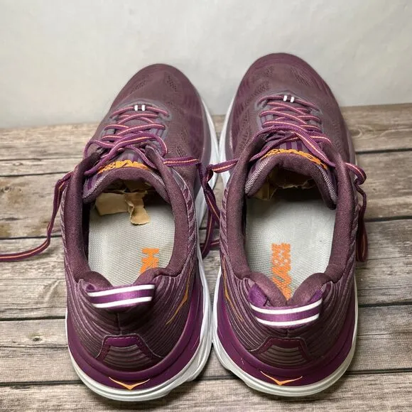 Hoka One One Bondi 6 Running Shoes Womens Size 11 D Wide Purple Orange Athletic