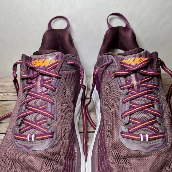 Hoka One One Bondi 6 Running Shoes Womens Size 11 D Wide Purple Orange Athletic