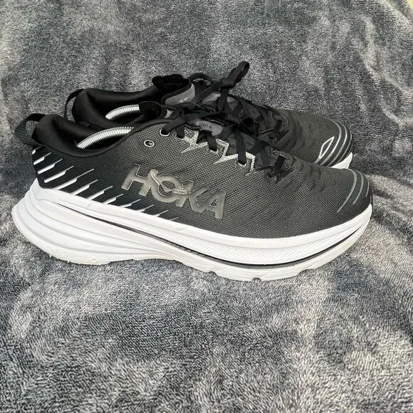 Hoka One One Bondi X Black White Running Shoes  Mens Size 13