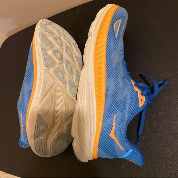 Hoka One One Clifton 9 Mens‎ 10.5D US Blue Running Shoes Sneakers 1127895