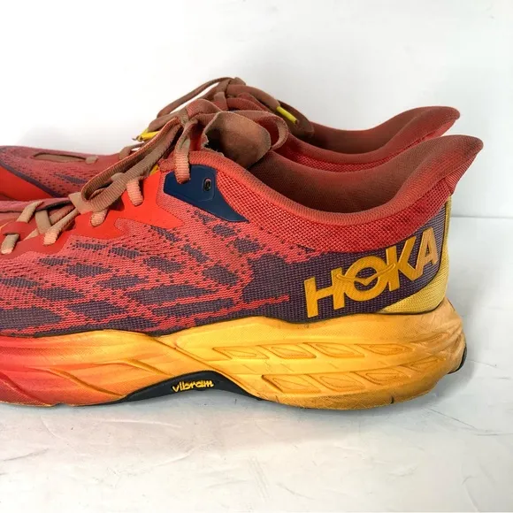 HOKA One One Mens Speedgoat Fiesta Radiant Yellow Orange Running Shoes 10.5 D
