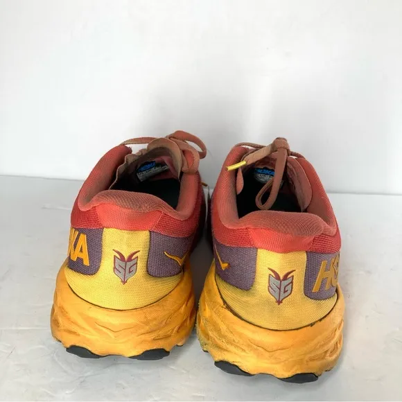 HOKA One One Mens Speedgoat Fiesta Radiant Yellow Orange Running Shoes 10.5 D